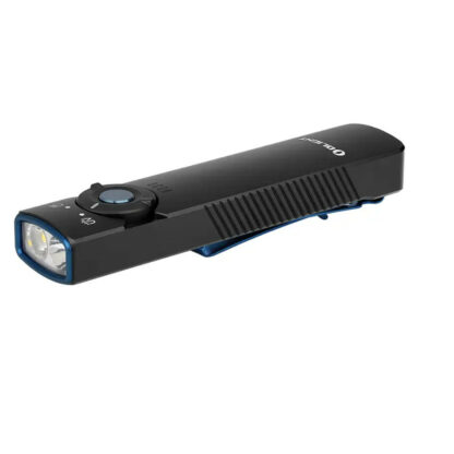 LED torch image displayed on a screen with date and time at the top