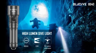 BluDive BD40 Diving Light with Strobe - 1800 Lumens, 351 Metres