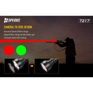 SPERAS T217K Rechargeable Hunting Flashlight Kit - 1400 Lumens, 1400 Metres