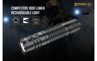 SPERAS EST Rechargeable Compact Flashlight - 1900 Lumens, 211 Metres