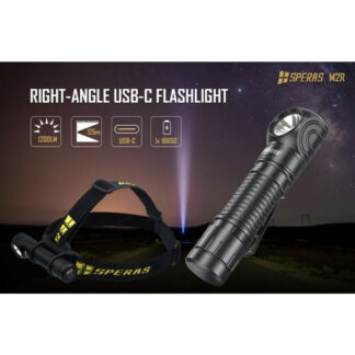 SPERAS M2R Rechargeable Flashlight/Headlamp - 1200 Lumens, 125 Metres