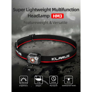 Klarus HM3 Type-C Rechargeable Super-Light Multifunctional Running Headlamp - 670 Lumens