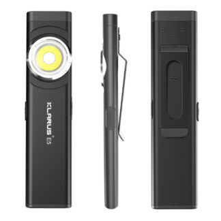 Klarus E5 EDC Rechargeable Tool Light with Magnetic Base - 470 Lumens, 41 Metres