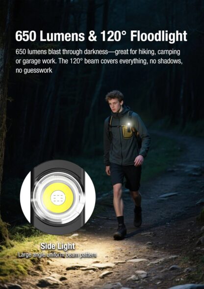 Klarus E5 Plus Rechargeable EDC Tool Light with Magnetic Base - 650 Lumens, 32 Metres
