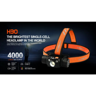 AceBeam H30 Rechargeable Red/Green/White LED Headlamp - 4000 Lumens, 171 Metres