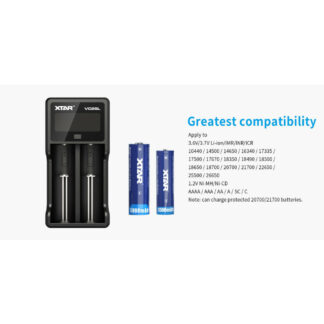 XTAR VC2SL Fast Charging 2-Bay Battery Charger and Power Bank