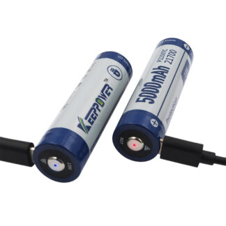 KeepPower 21700 Type-C Rechargeable 5000mAh Li-ion Battery, 8.0A Discharge (Protected) - P2150TC