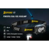 SPERAS B7 Dual-Fuel Lightweight Headlamp with Red Light - 600 Lumens, 92 Metres
