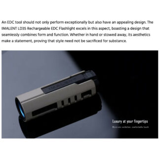 Imalent LD35 Rechargeable EDC Flashlight with Wireless Charging Case (Black) - 1200 Lumens, 328 Metres