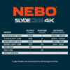 NEBO Slyde King 4K Rechargeable Zoomable Flashlight and Worklight - 4000 Lumens, 350 Metres