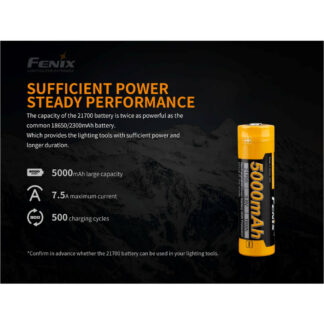 Fenix 21700 5000mAh Li-ion Rechargeable Battery ARB-L21-5000