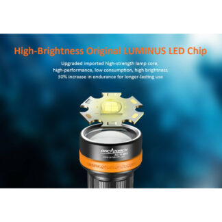 OrcaTorch ZD710 MK2 Zoomable Diving Light - 1500 Lumens,  150 Metres Diving Depth