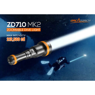 OrcaTorch ZD710 MK2 Zoomable Diving Light - 1500 Lumens,  150 Metres Diving Depth