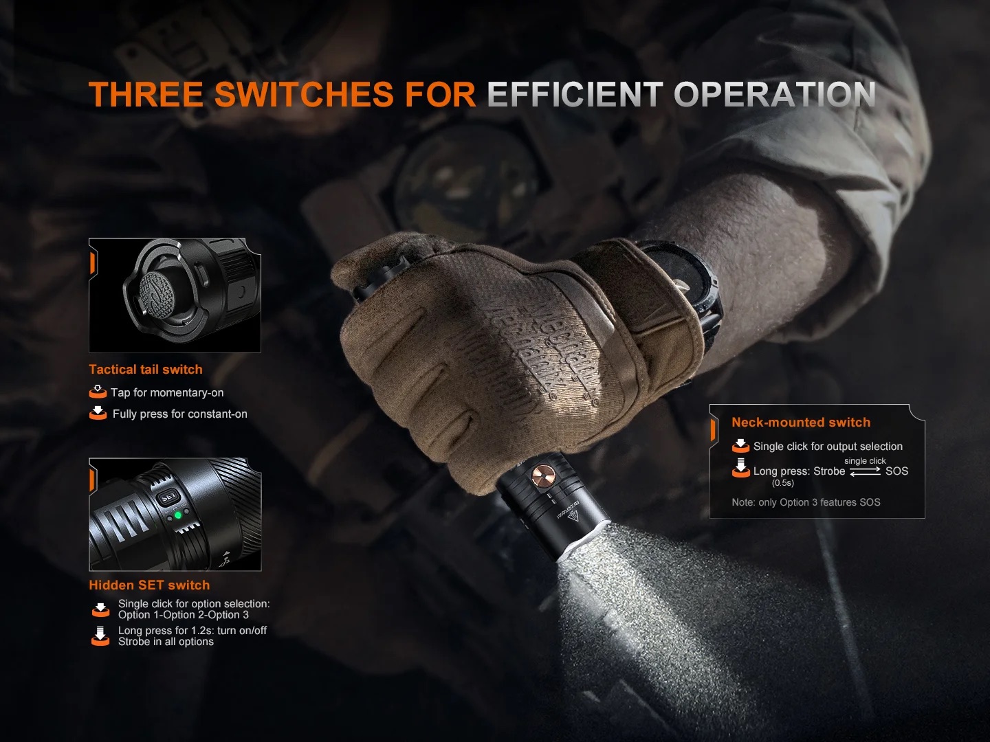 Fenix PD36R ACE LED USB-C Rechargeable Flashlight - 3000 Lumens, 415 Metres