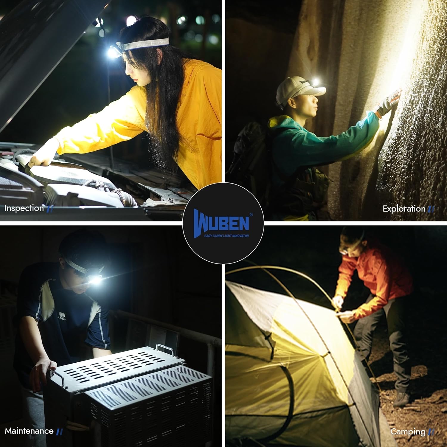 Wuben H4 Rechargeable Multi-Function Headlamp – 800 Lumens, 66 Metres (Black)