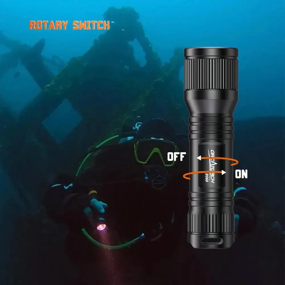 OrcaTorch D560 Mini Backup Diving Light - 700 Lumens, 134 Metres - BLUE
