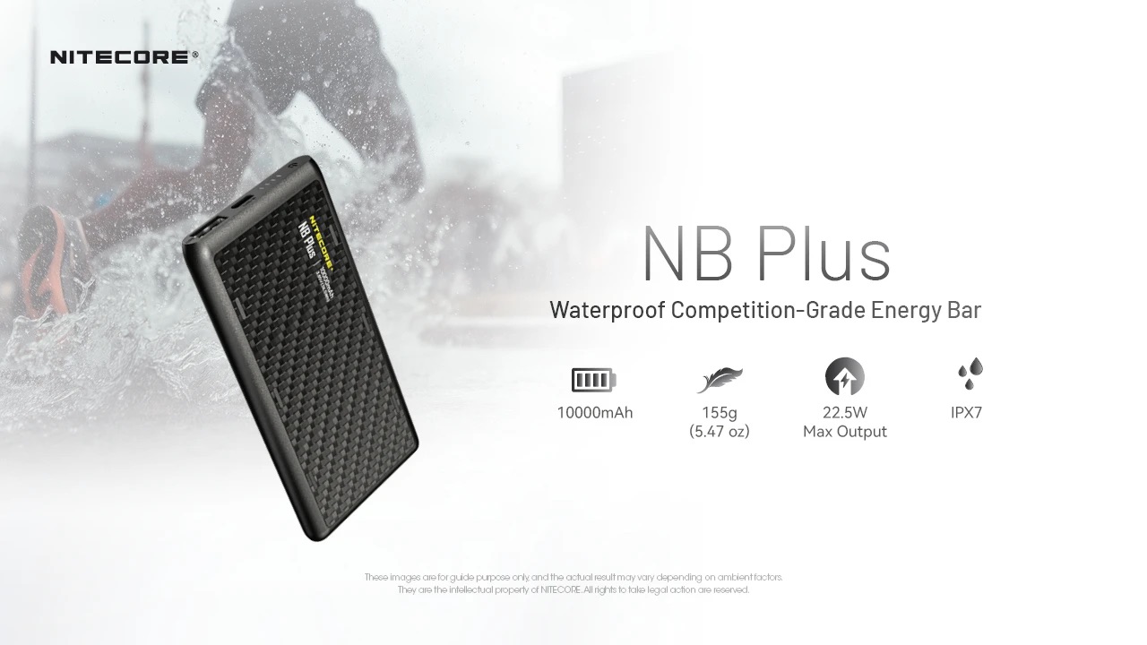Nitecore NB Plus Ultra Lightweight Carbon Fibre 10000mAh Waterproof Power Bank
