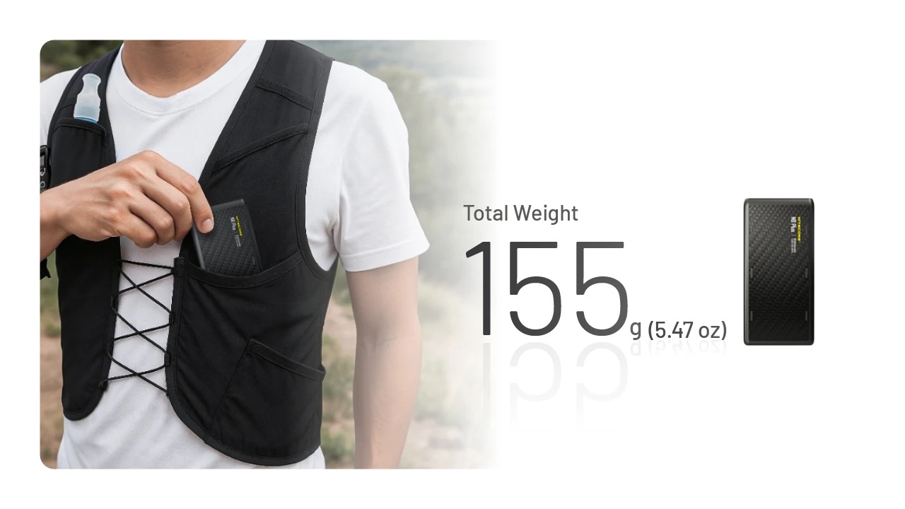 Nitecore NB Plus Ultra Lightweight Carbon Fibre 10000mAh Waterproof Power Bank