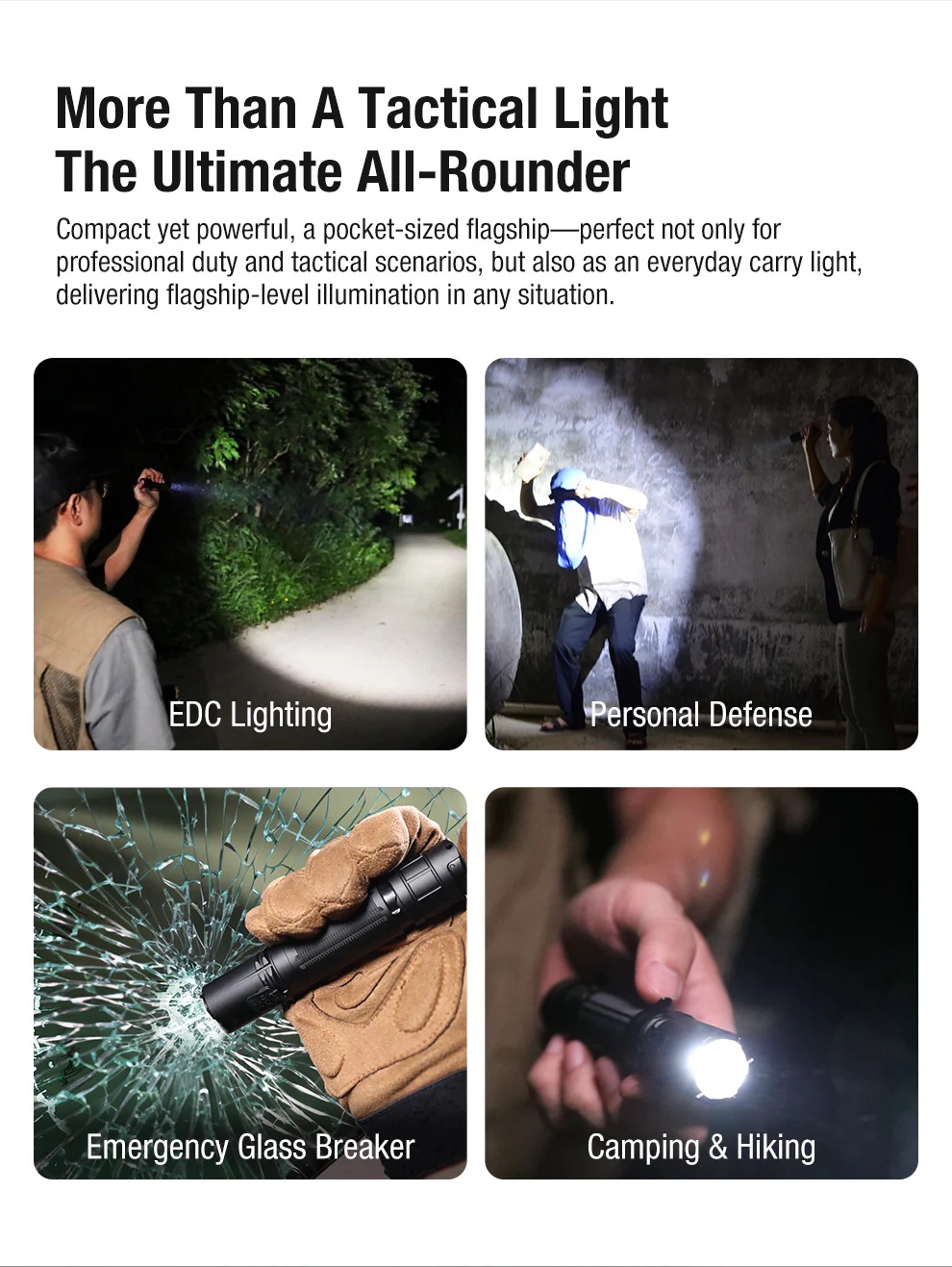 Klarus XT2CR PRO Rechargeable Pocket Flashlight – 2300 Lumens, 360 Metres – Black (NEW 2025 MODEL)