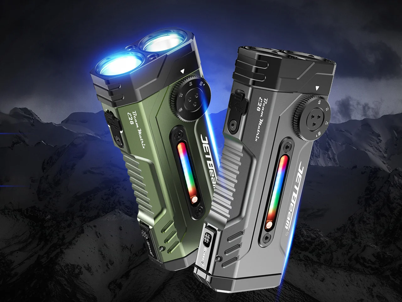 JETBeam E28 Rechargeable EDC Torch, 3300 Lumens, 365 Metres - GREY