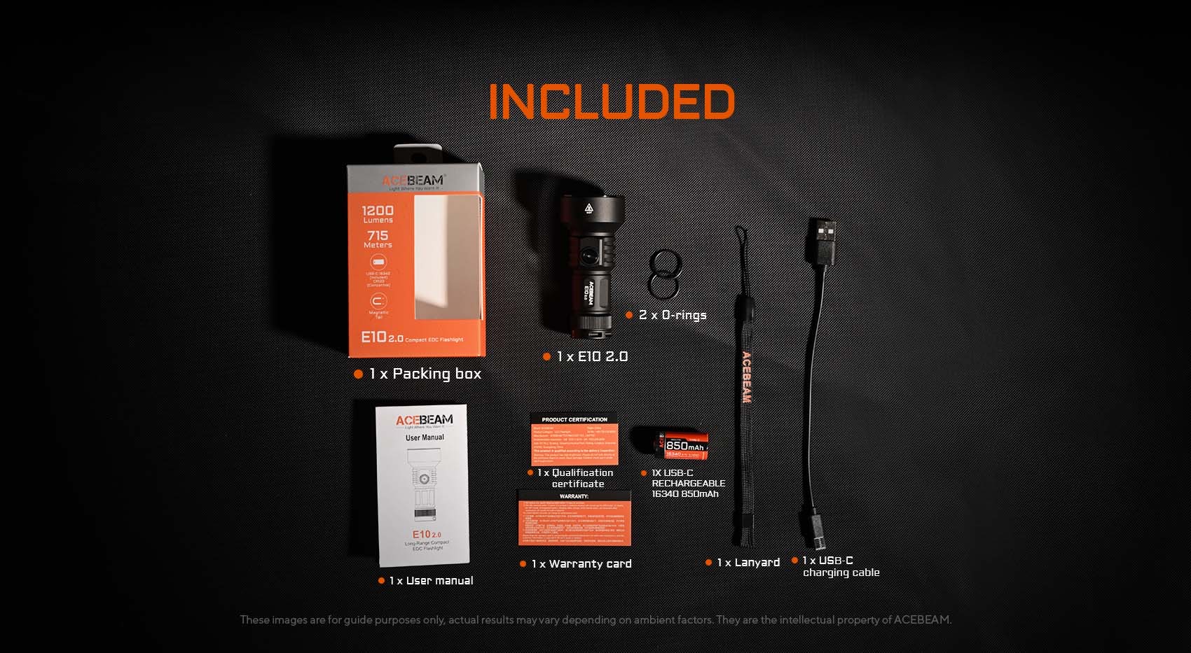 AceBeam E10 2.0 Ultra Compact Long-Range EDC Thrower - 1200 Lumens, 715 Metres