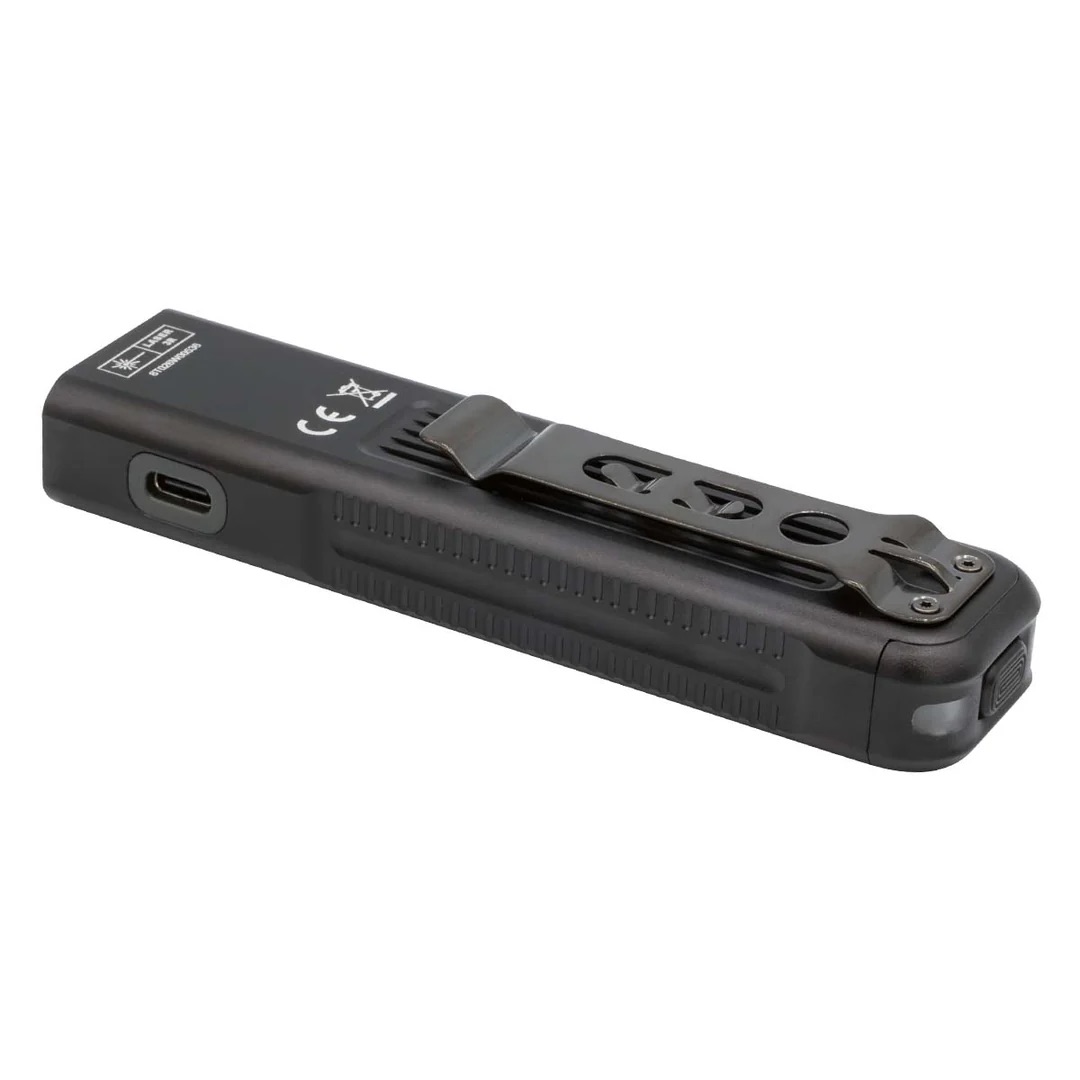 Fenix E06R Pro Flat Flashlight with UV & Red Laser Modes in Black - 1600 Lumens, 160 Metres