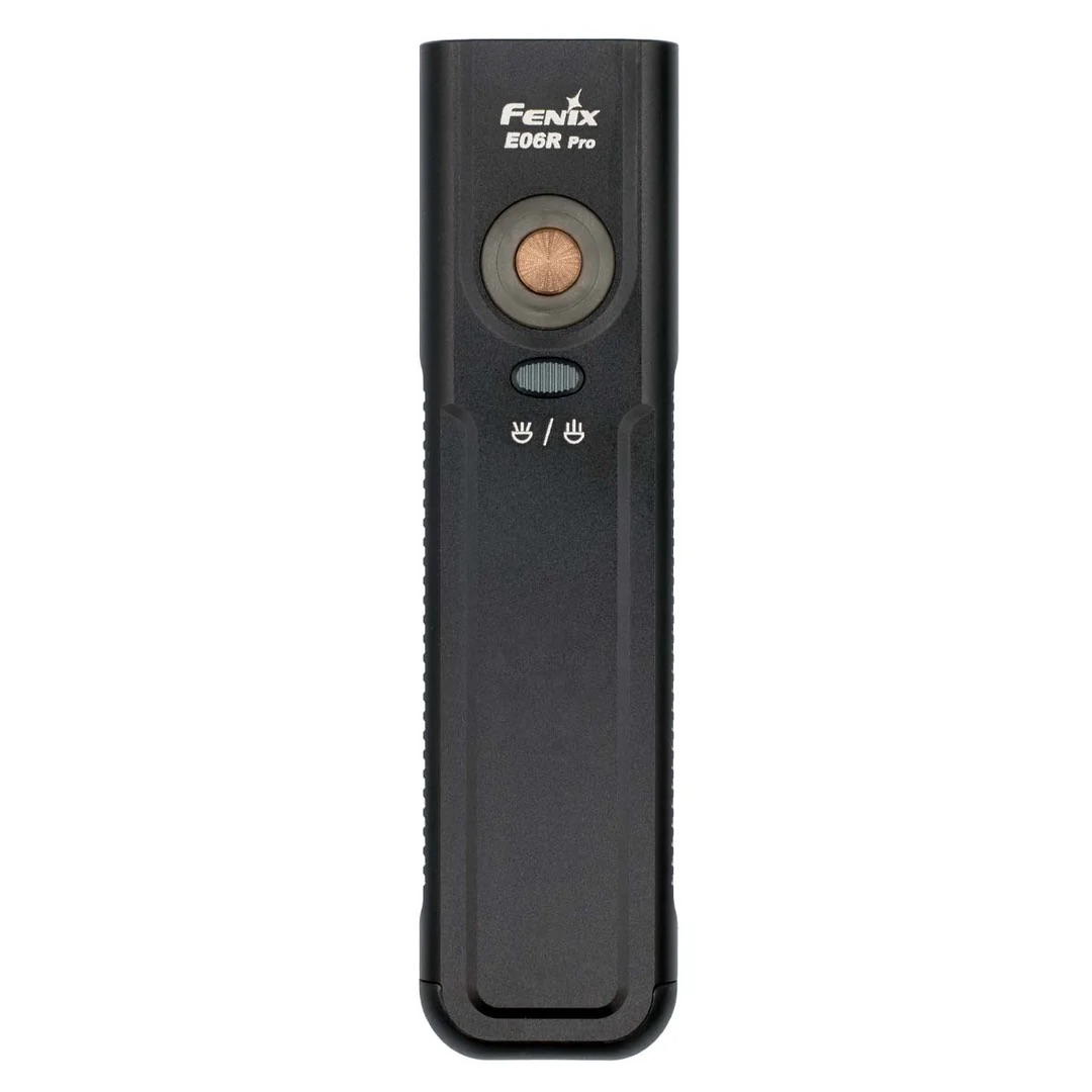 Fenix E06R Pro Flat Flashlight with UV & Red Laser Modes in Black - 1600 Lumens, 160 Metres