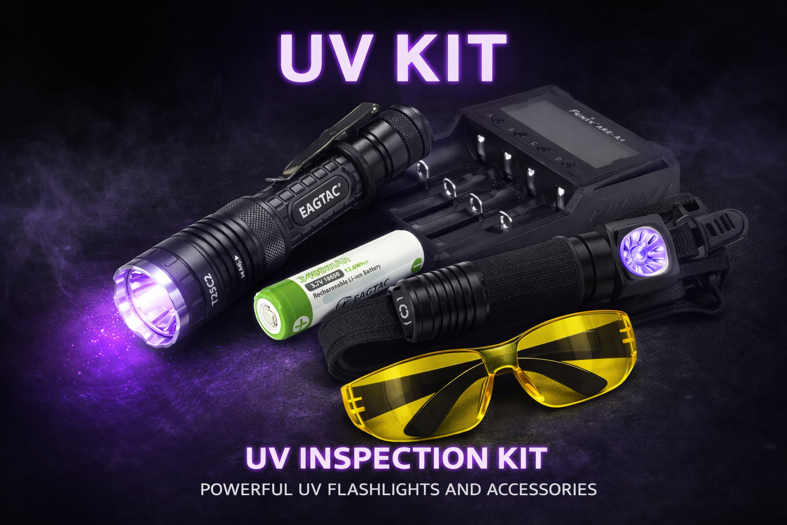 Eagtac Opal Kit (T25C2 UV - 365nm + PH10LC2 UV Headtorch - 365nm)