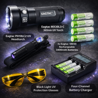 Ultimate Eagtac Opal Mining Kit (MX30L3-C 365nm UV + PH10LC2 365nm Headtorch)