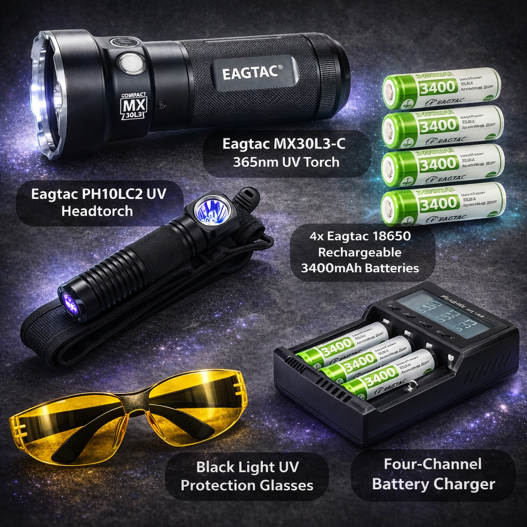Ultimate Eagtac Opal Mining Kit (MX30L3-C 365nm UV + PH10LC2 365nm Headtorch)