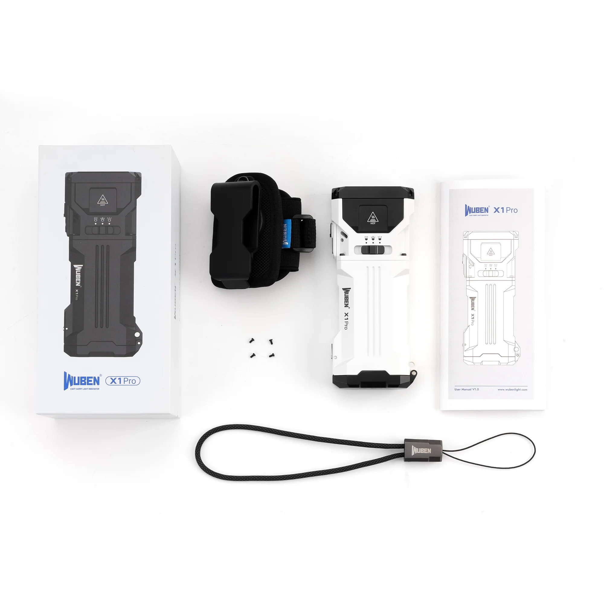 Wuben X1 Pro 12,300 Lumens Rechargeable Power Bank EDC Flashlight (White)