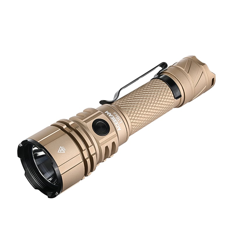 AceBeam L16 2.0 Rechargeable Compact Tactical Flashlight - 3000 Lumens, 713 Metres (Desert)